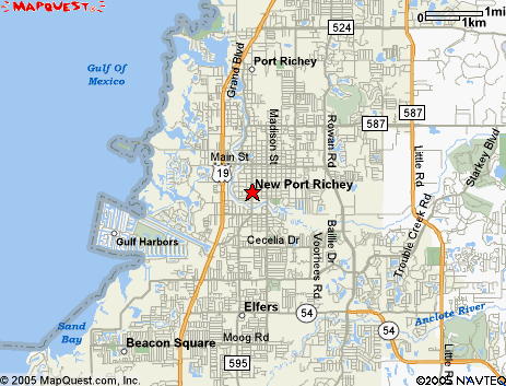 Map of the area our 34656 locksmiths service